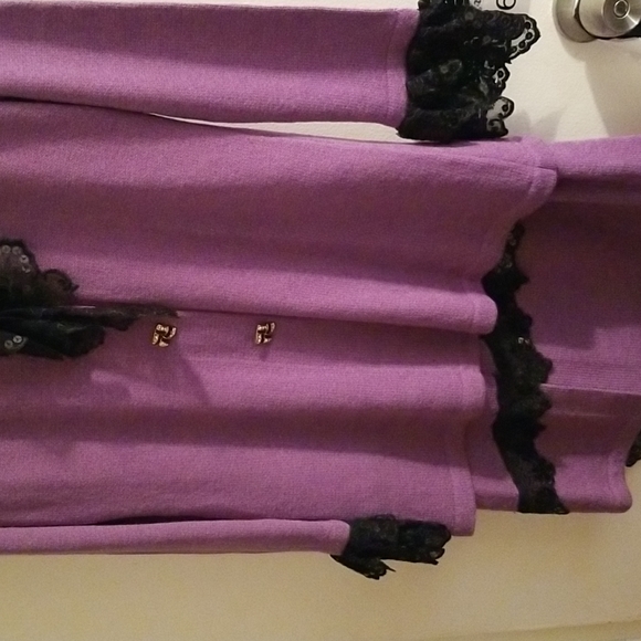 New Todd & Olivia USA Knit Sweater Suit Lace Vintage Brand Church Set Wool Poly - Picture 3 of 14